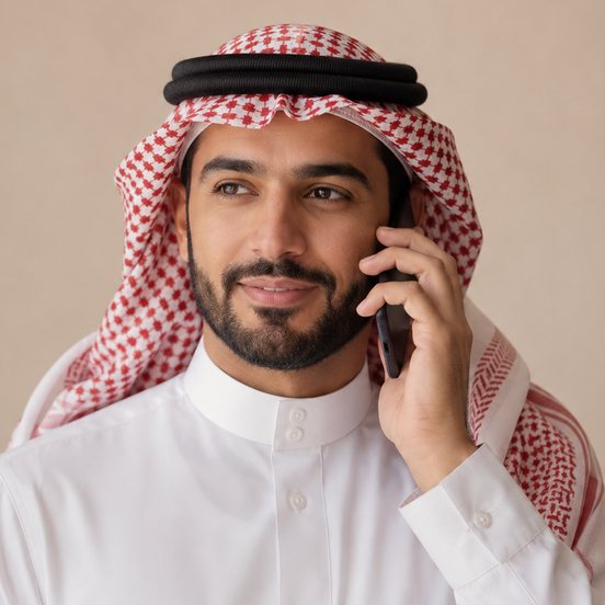Gulf customer speaking to an Absher AI agent